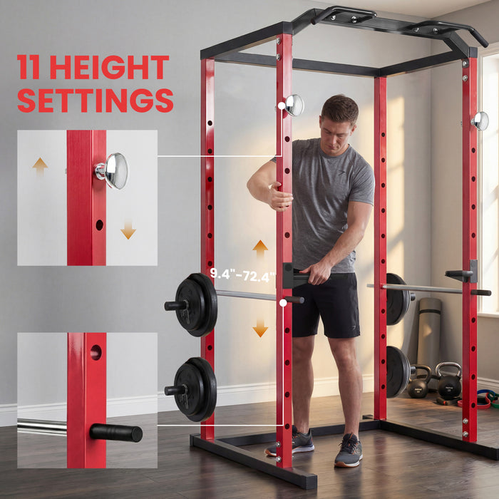 Soozier Power Cage, 1000 lbs Capacity with Adjustable Height for Home Gym
