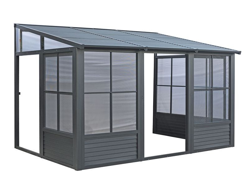 Florence - Wall Mounted Solarium 10x12 Metal Roof In Black