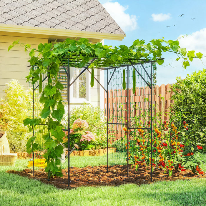 Outsunny 6.4FT Tall Garden Arch Trellis, Plant Support Trellis Archway