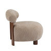 Nube Modern Boucle Accent Chair with Curved Backrest and Four-Leg Design, Light Brown, Walnut | Nube Fauteuil d'Appoint Moderne en Bouclette a Dossier Courbe et Quatre Pieds, Brun Clair, Noyer