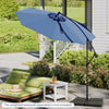 Costway 10FT Patio Offset Hanging Umbrella Easy Tilt Adjustment 8 Ribs Backyard Blue