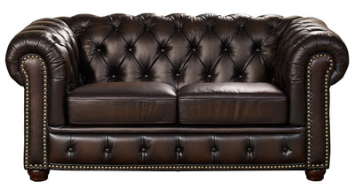 Hydeline Albany Leather Loveseat - Caramel|Causeuse Albany en cuir de Hydeline - caramel