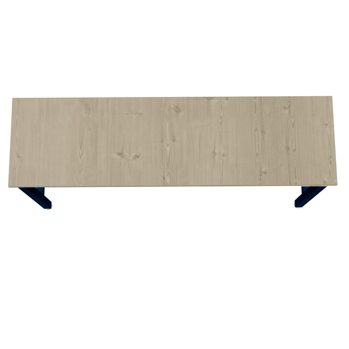 Fortress 72.4\" Natural Wood & Steel Garage Table - Charcoal Grey