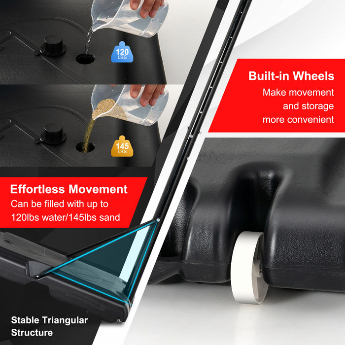 Costway Portable Basketball Hoop Stand Adjustable Height W/shatterproof Backboard Wheels