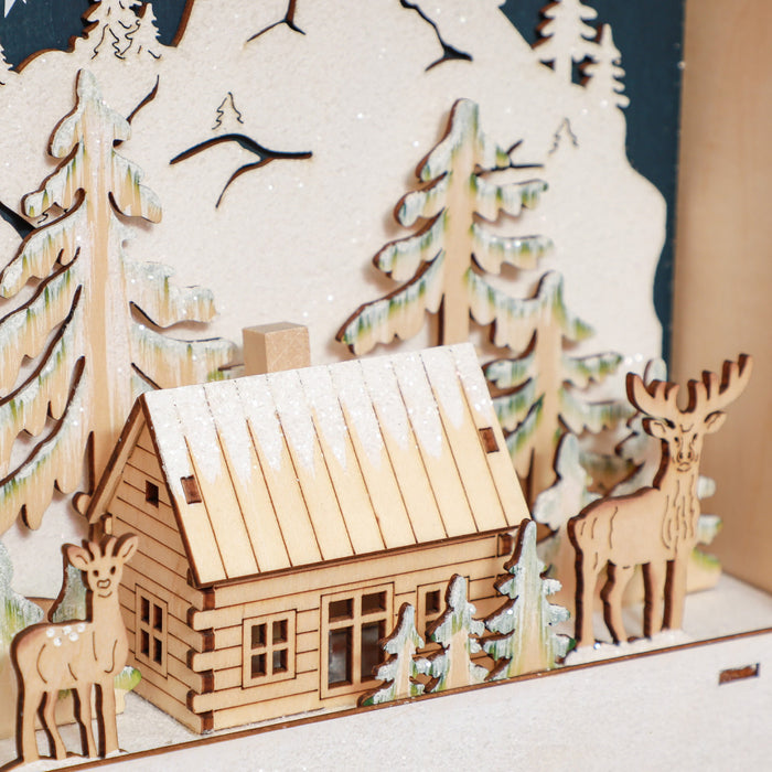 Homcom Christmas Advent Calendar With 24 Countdown Drawers And Led Lights