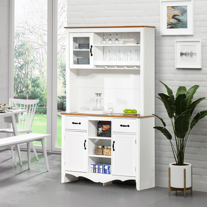 HOMCOM Kitchen Buffet Hutch with Utility Drawer, and 3 Door Cabinets