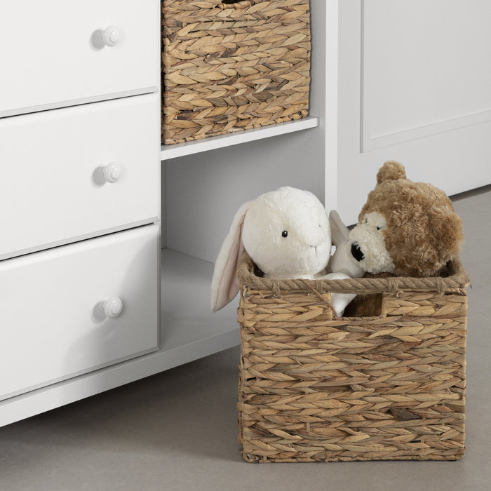 Cotton Candy Changing Table With Removable Rim, Drawers, And Open Storage - Pure White