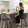 HOMCOM Bar Stools Set of 2, Counter Height, 27.25" Kitchen Stools, Black