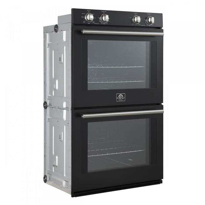 Forno Vomero 30 Inch Electric Double Wall Oven in Black, 5 cu. ft. Convection Oven - FBOEL1324-30BLK