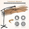 Costway 10FT Patio Umbrella Solar Powered LED 360degrees Rotation Beige