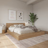 Kanso Low Platform Bed Set King Bed | Kanso Lit a Plateforme Basse avec Tete de Lit