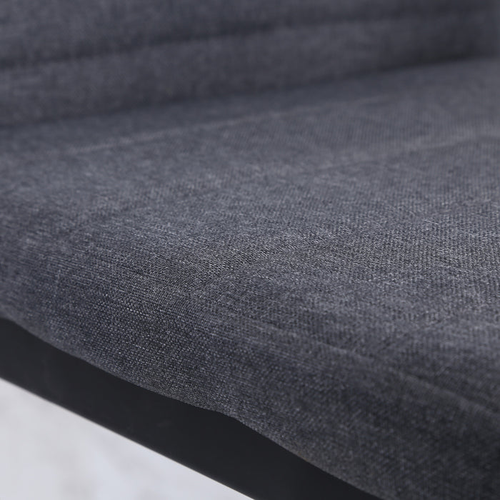 HOMCOM Dining Chairs Set of 4, Linen Fabric Upholstered Accent Chairs, Grey
