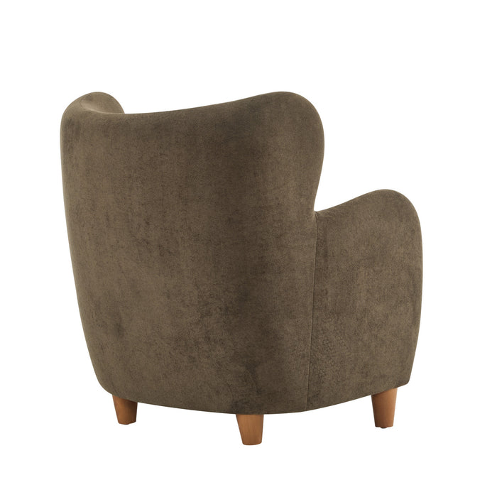 Sophia Upholstered Comfortable Armchair with Wingback,Dark Brown Accent Chair
