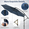 Costway 10FT Patio Offset Hanging Umbrella Easy Tilt Adjustment 8 Ribs Backyard Blue