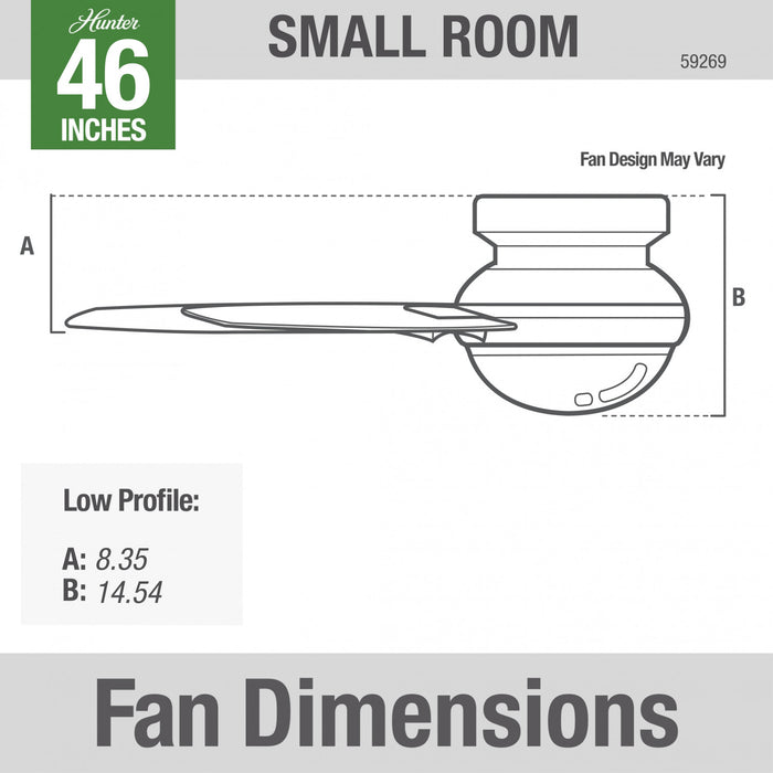 Anslee Low Profile Ceiling Fan with Light Fixture - White