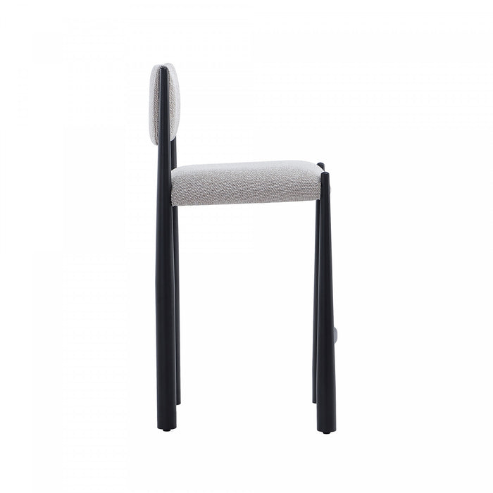 Lennor Mid-Century Modern Boucle Metal Counter Stool in Champagne