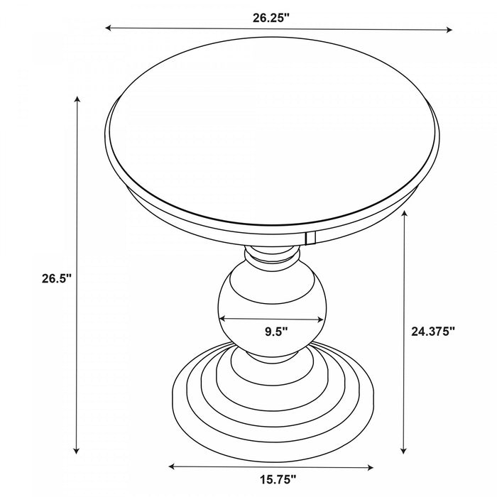 Adeline Round Accent Table - Black