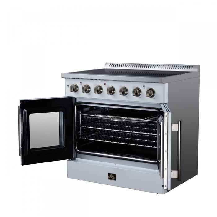 Galiano 36 Inch French Door Electric Range, 5 radiant burners, 5.36 cu.ft., White - FFSEL6917-36WHT