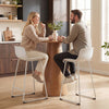 HOMCOM Modern Bar Stools Set of 2, PU Leather Upholstered Barstools, White