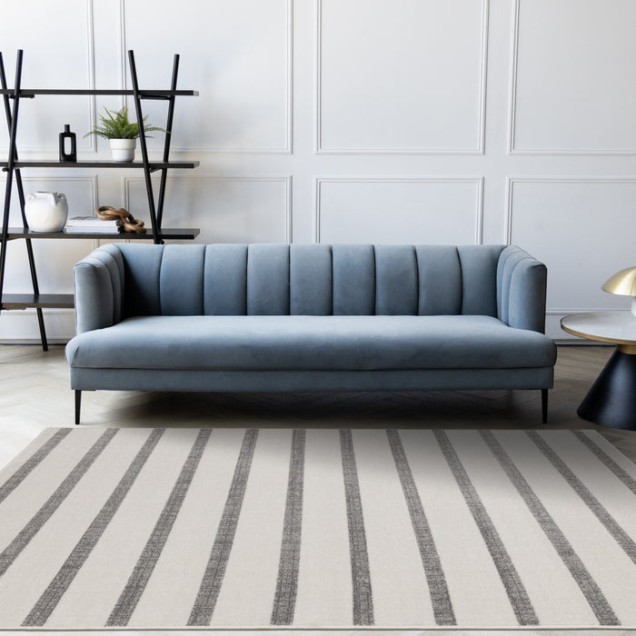 Covington Grey White Striped Rug, 5'3\" x 7'7\" Indoor Area Rug