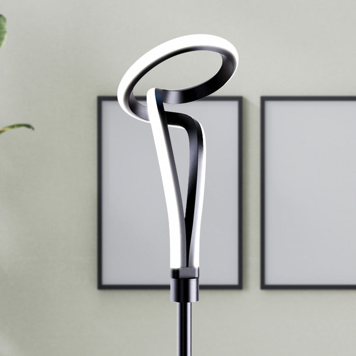59\" Black Loop Design LED Floor Lamp