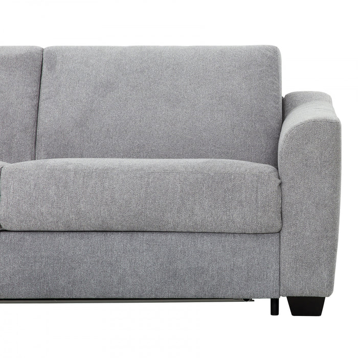 Luca 78 in. Fabric Euro Sofa Bed with Memory Foam Mattress - Grey