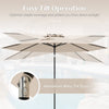 Costway 10FT Patio Umbrella Tilt Market Sunshade Deck Yard Garden Parasol with 8 Ribs Beige