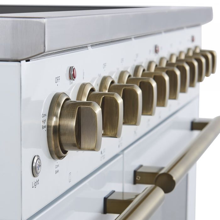 Forno Paolo 48 Inch Freestanding Electric Range in White, 6.7 cu.ft. - FFSEL6011-48WHT