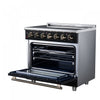 Forno Massimo 36 Inch Freestanding Electric Range, 5 radiant burners, 5.36 cu.ft., Black- FFSEL6020-36BLK | Cuisiniere electrique Massimo de 36 po, 5 foyers radiants, 5,36 pi³, noir – FFSEL6020-36BLK
