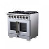 Forno Capriasca 36" White Gas Range 5.36 cu.ft -FFSGS6460-36WHT | Cuisiniere a gaz blanche Capriasca 36 pouces, 5,36 pi³ – FFSGS6460-36WHT