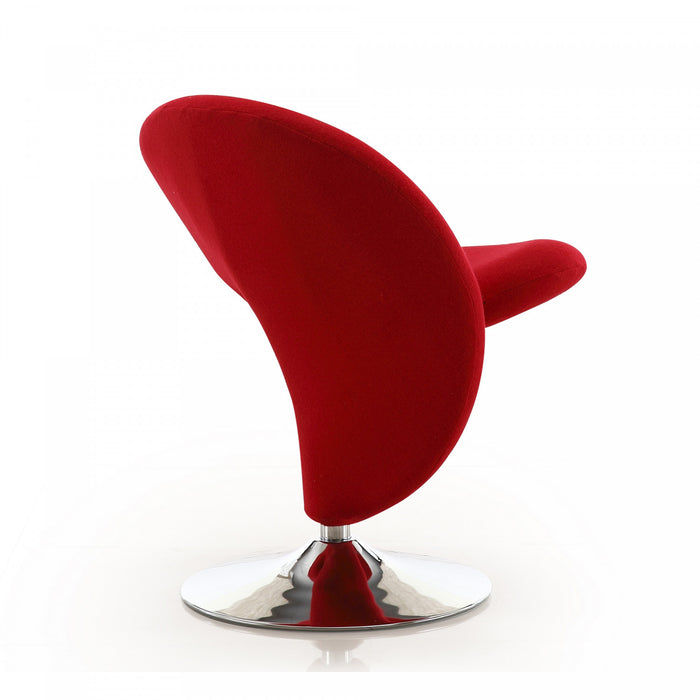 Curl Modern Wool Blend Swivel Lounge Chair in Red - Set of 2