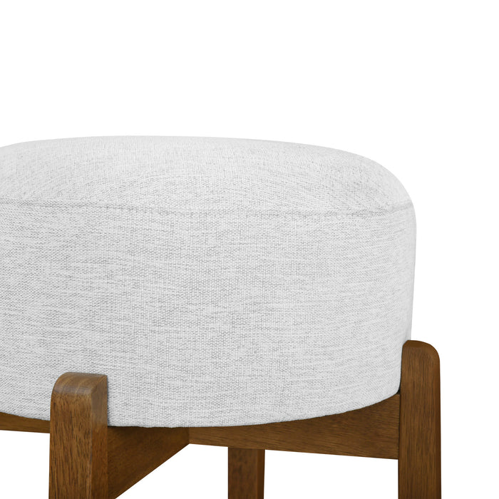 Vera Rubber Wood Bar Stool Set of 4 Indoor Seating with Round Ivory Cushion,Dark Walnut