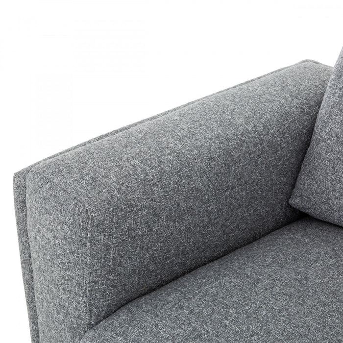 Caden 43 in. Fabric Accent Chair with Block Arms and Wood Legs - Grey