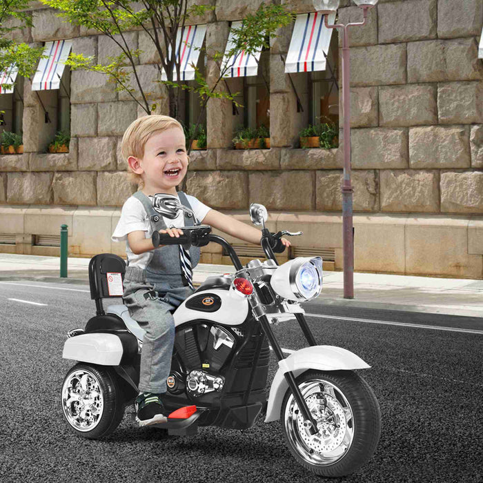 Costway 3 Wheel Kids Ride On Motorcycle 6v Battery Powered Electric Toy White
