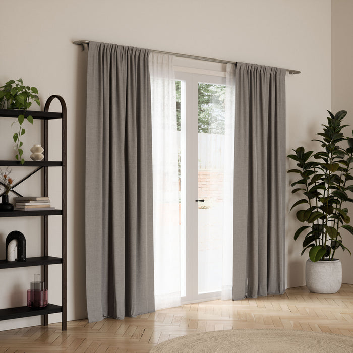 Umbra Twilight Matte Nickel Expandable Double Blackout 3/4\" Curtain Rod - 30\"-84\" 