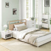 HOMCOM Nightstand with Drawer and Open Compartment for Bedroom, White