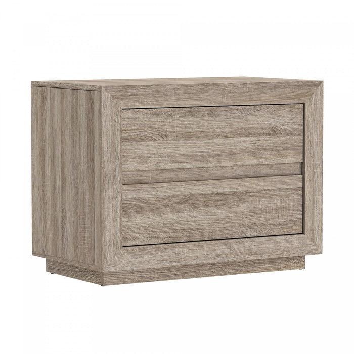 Soren Contemporary 32\" Nightstand in Natural Oak (2-Drawer)