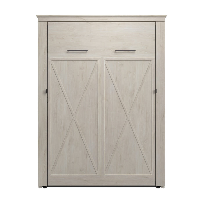 Bestar Key West 63 W Full Murphy Bed - Linen White Oak