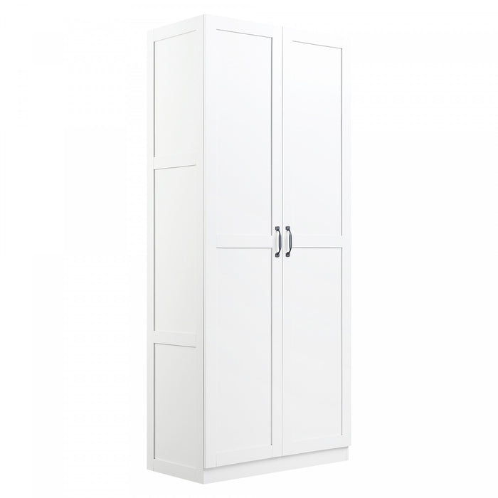 Hopkins Modern 2-Piece Wardrobe Closet in White Armoire