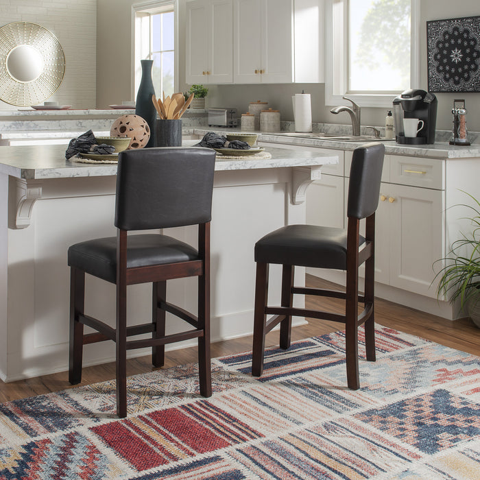 Monaco Faux Leather Counter-Height Stool - Espresso