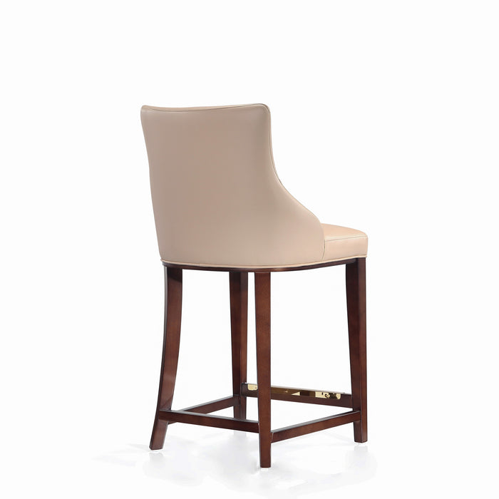Shubert Modern Wood Upholstered Counter Stool in Tan - Set of 3