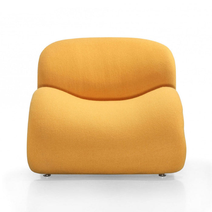 Rosebud Modern Wool Blend Accent Chair in Yellow - Set of 2