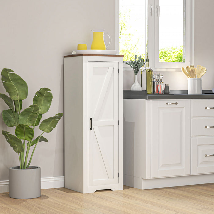 HOMCOM Farmhouse Storage Cabinet with Adjustable Shelf for Living Room