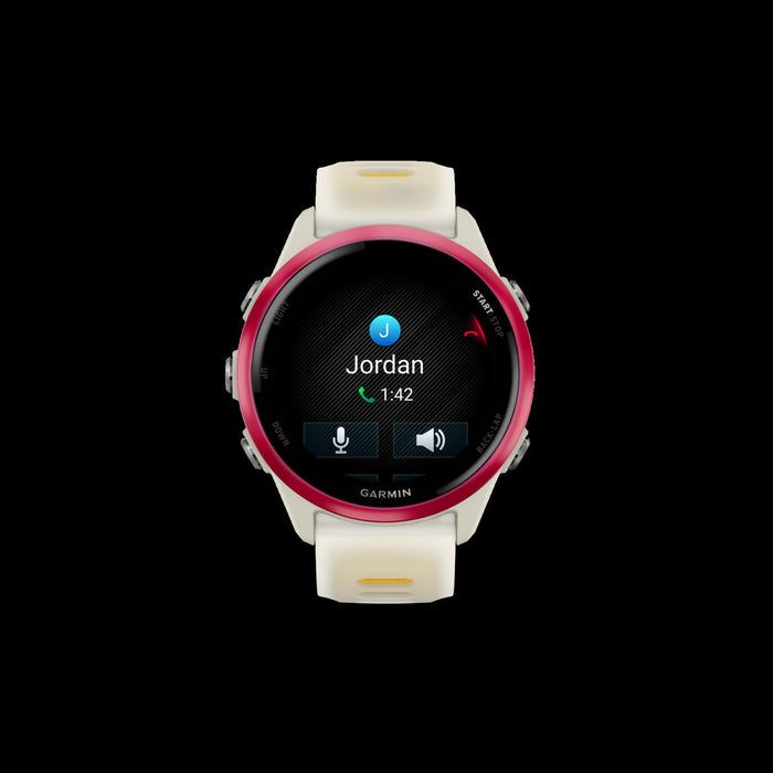 Garmin Forerunner 570 Smartwatch 42mm, Amoled, Raspberry Aluminum, Bone/mango, Gps Fitness Tracker, Running, 10-day Battery