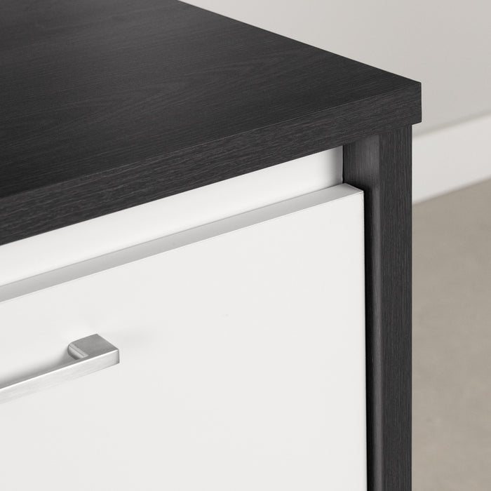 Myro Kitchen Island with Storage Gray Oak and White - South Shore Kitchen Storage