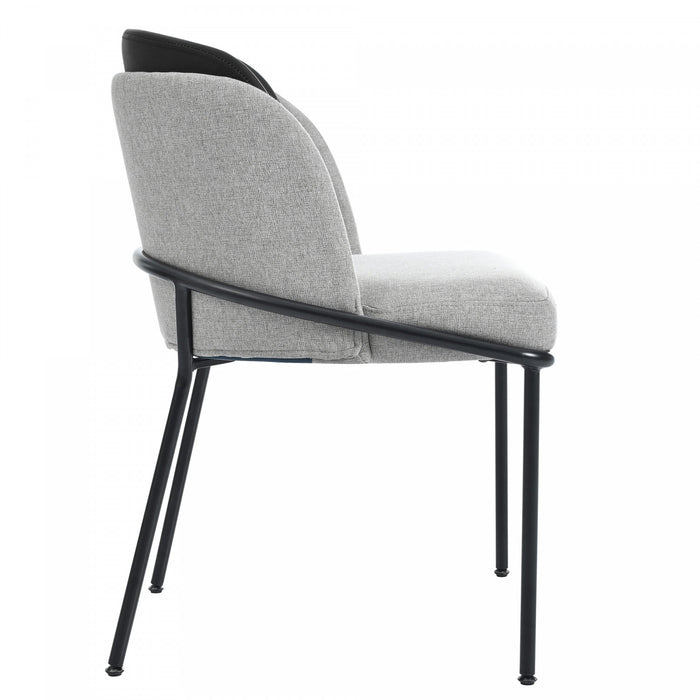 Olivia Set of 6 Modern Dining Chair with Slanted Legs and Adjustable Feet,Black&Gray