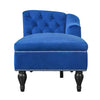 Serena Velvet Chaise Lounge with Button Tufting and Nailhead Trim, Blue | Serena Chaise Longue en Velours a Capitonnage Boutonne et Clous Decoratifs, Bleu