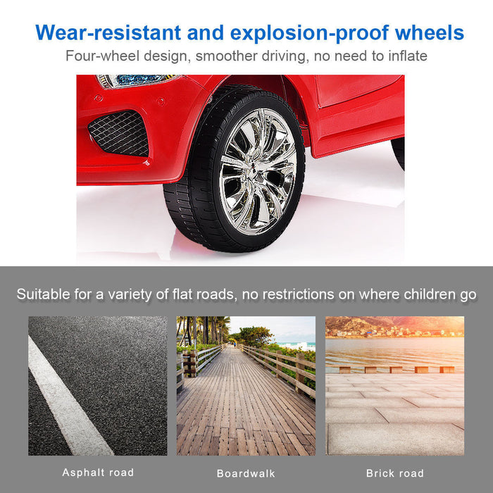 Costway 6v Kids Ride On Car Rc Remote Control Battery Powered W/ Led Lights Mp3 Red