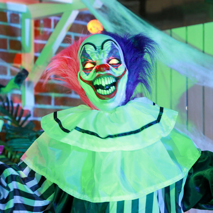 Outsunny 5.7FT Life Size Halloween Decoration, Animated Clown with Motion