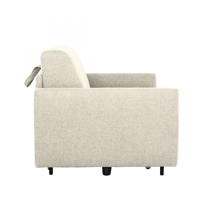 Brix 70 in. Textured Weave Euro Sofa Bed with Memory Foam Mattress - Beige